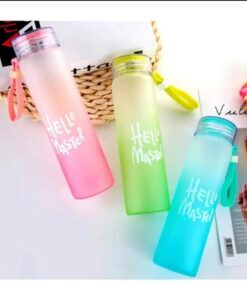 Alternative view of Hello Master 480ml Frosted Glass Water Bottle - Transparent Leak-Proof Portable Drinkware with Carrying Strap (Random Color)