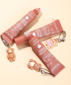 Huda Moji Cute Teddy Style Cocoa Butter High Pigmented Lip Gloss Set – Nude Shades (Pack of 2)